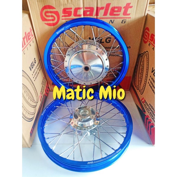 Velg Jari jari Ring 14 140 X 160 Sepasang Scarlet Untuk Motor Mio Lama Mio Smile Mio J Mio Sporty