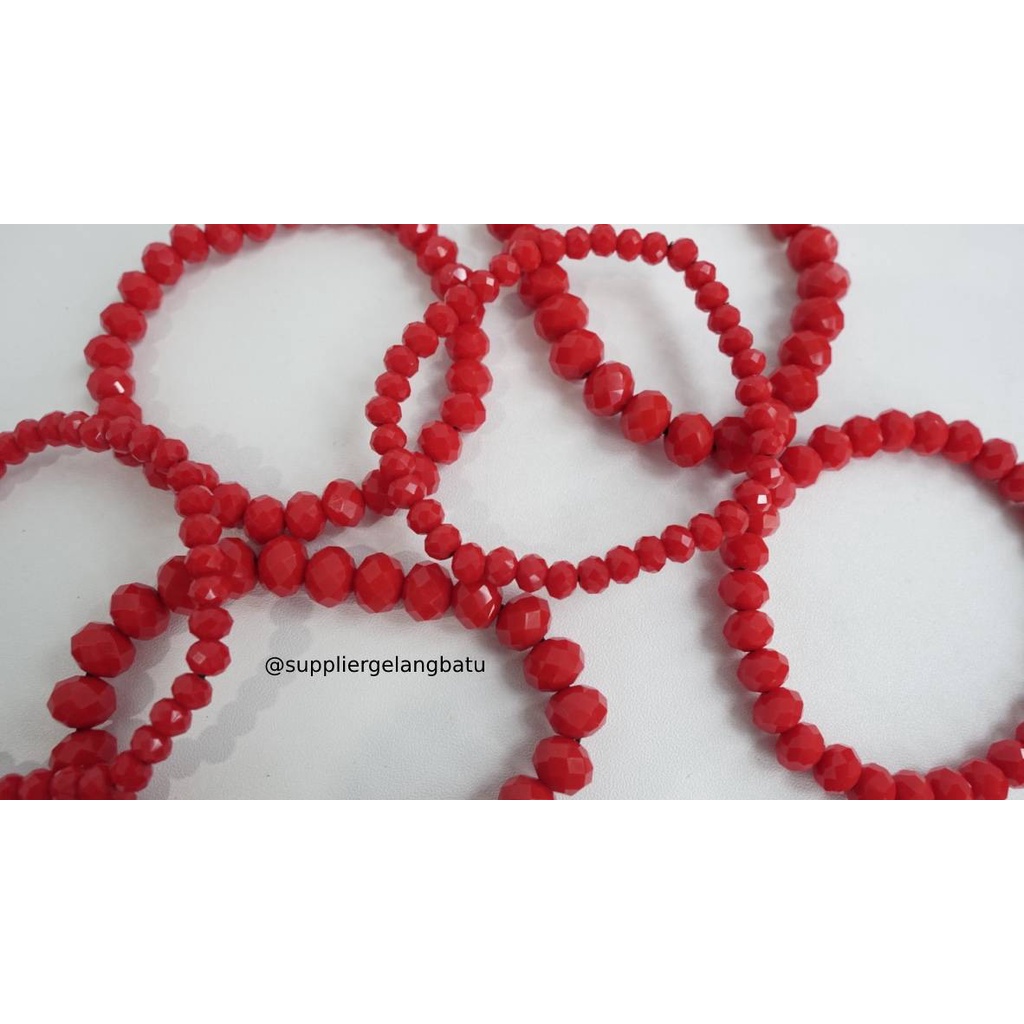 gelang kristal ceko MERAH CABE premium aksesoris tangan premium bonus