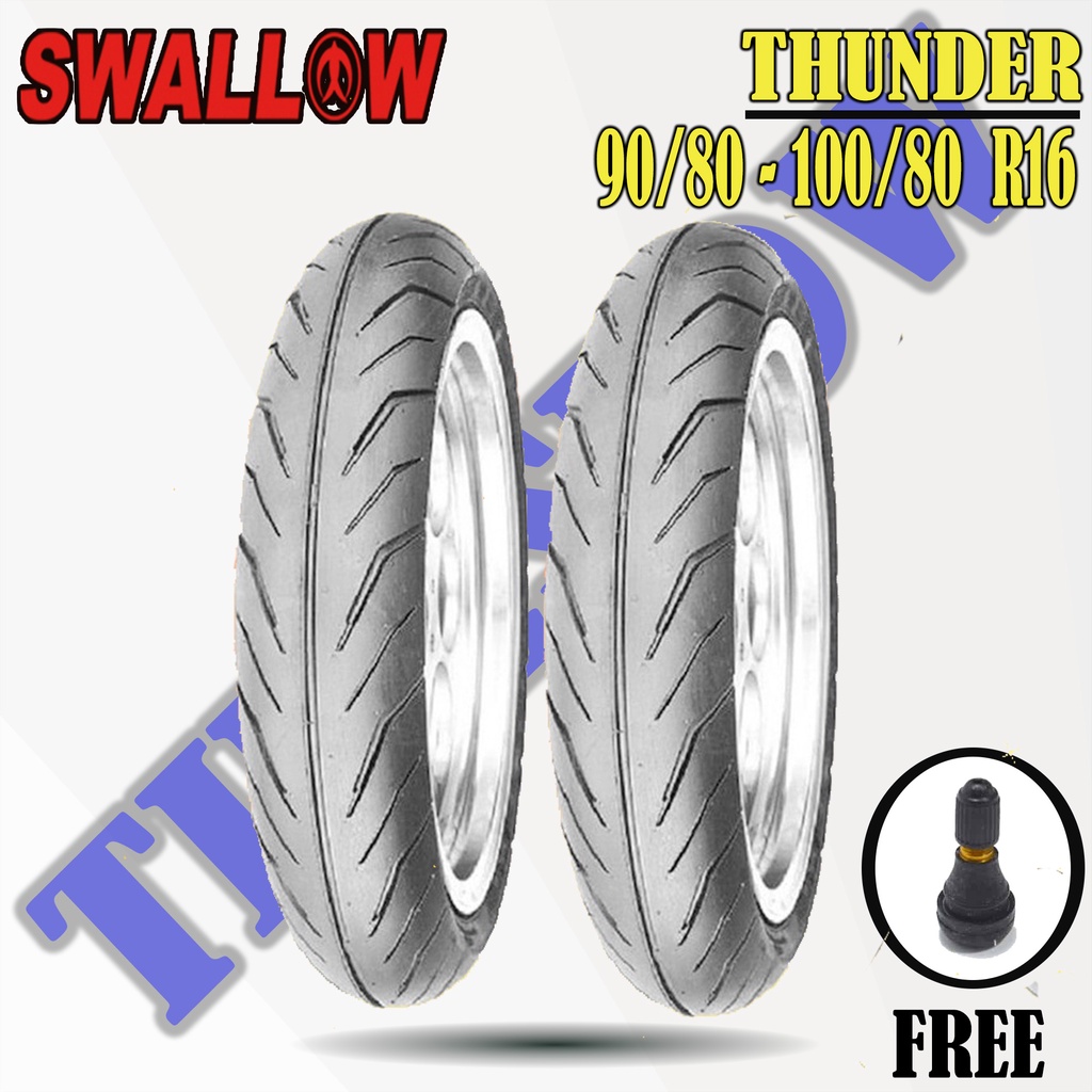 Paket Ban Motor SKYWAVE, HAYATE, NOUVO // SWALLOW THUNDER 90/80 - 100/80 Ring 16 Tubeless