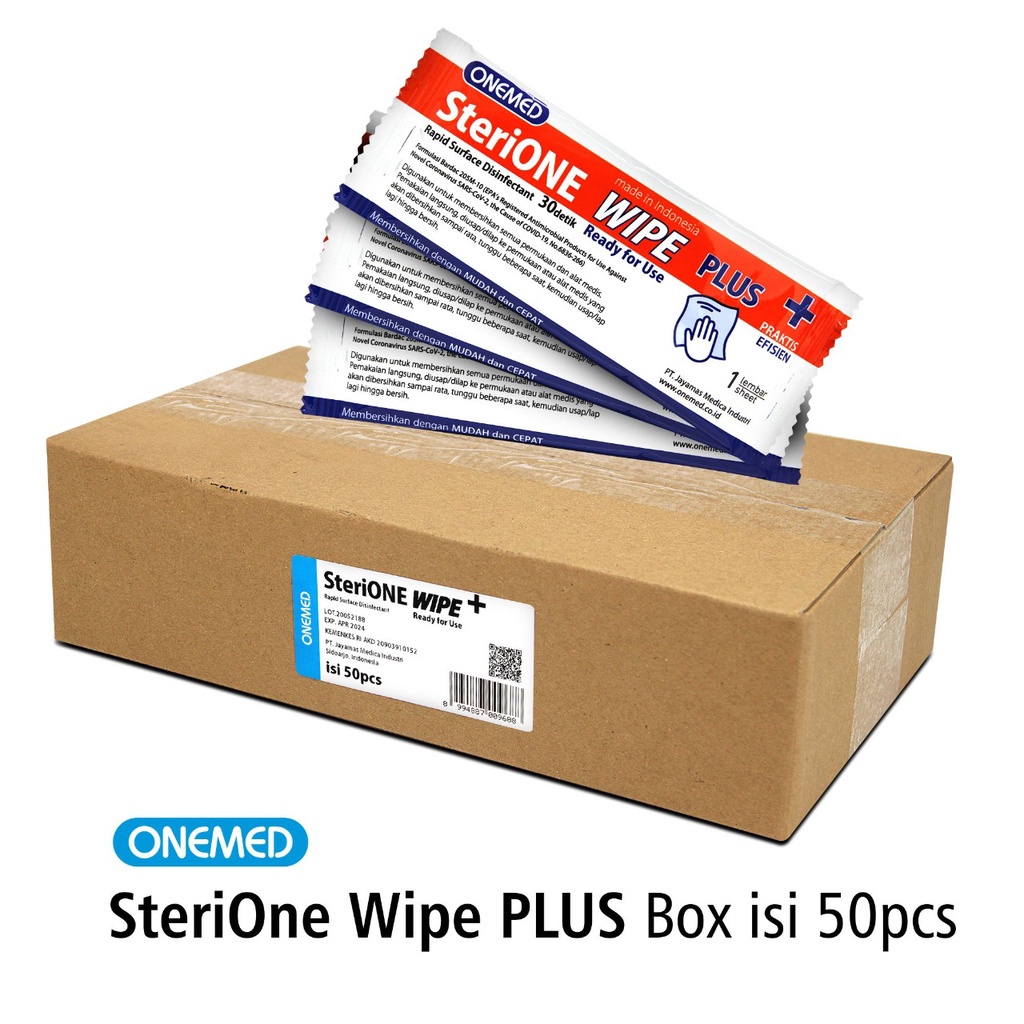 Sterione Wipe Plus Tissue Desinfektan OneMed Box Isi 50pcs