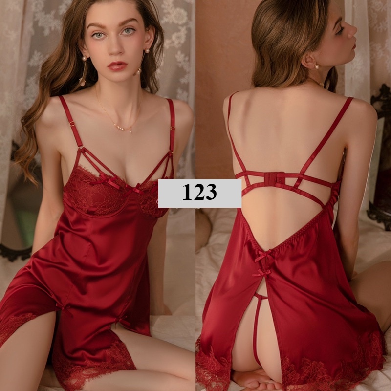 Lingerie Sexy Baju Tidur Sexy Wanita Bahan Satin Import / Lingerie Sexy Baju Sexy Wanita / Seserahan 123