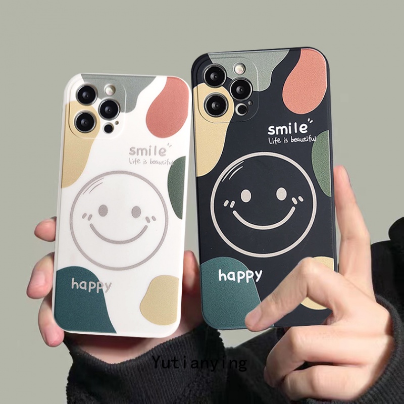 Soft Case TPU Shockproof Motif Smiley Cover iPhone XR 7 8 6 6s Plus 13 12 11 Pro Max X XS Max