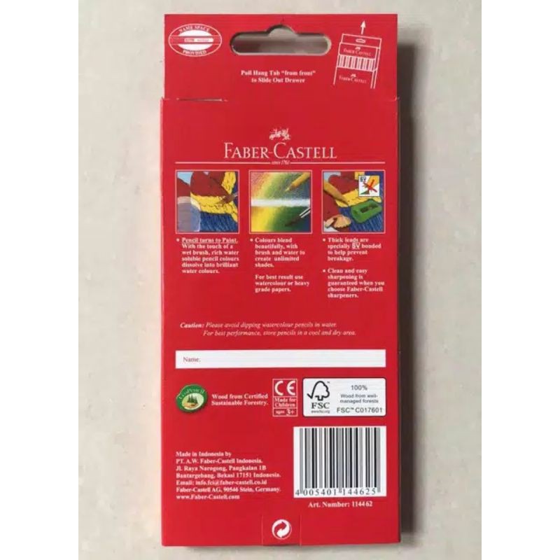 

HJK Pensil Warna Watercolour Faber Castell 12 Warna Panjang