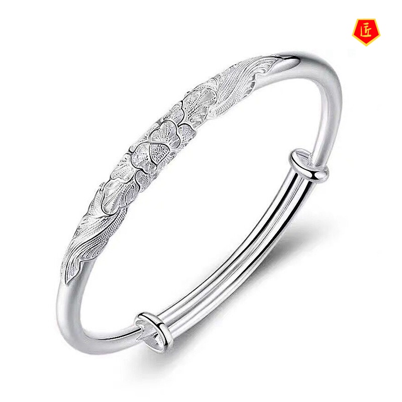 [Ready Stock]Exquisite Fashion 999 Silver Filigree Silver Bracelet for Women