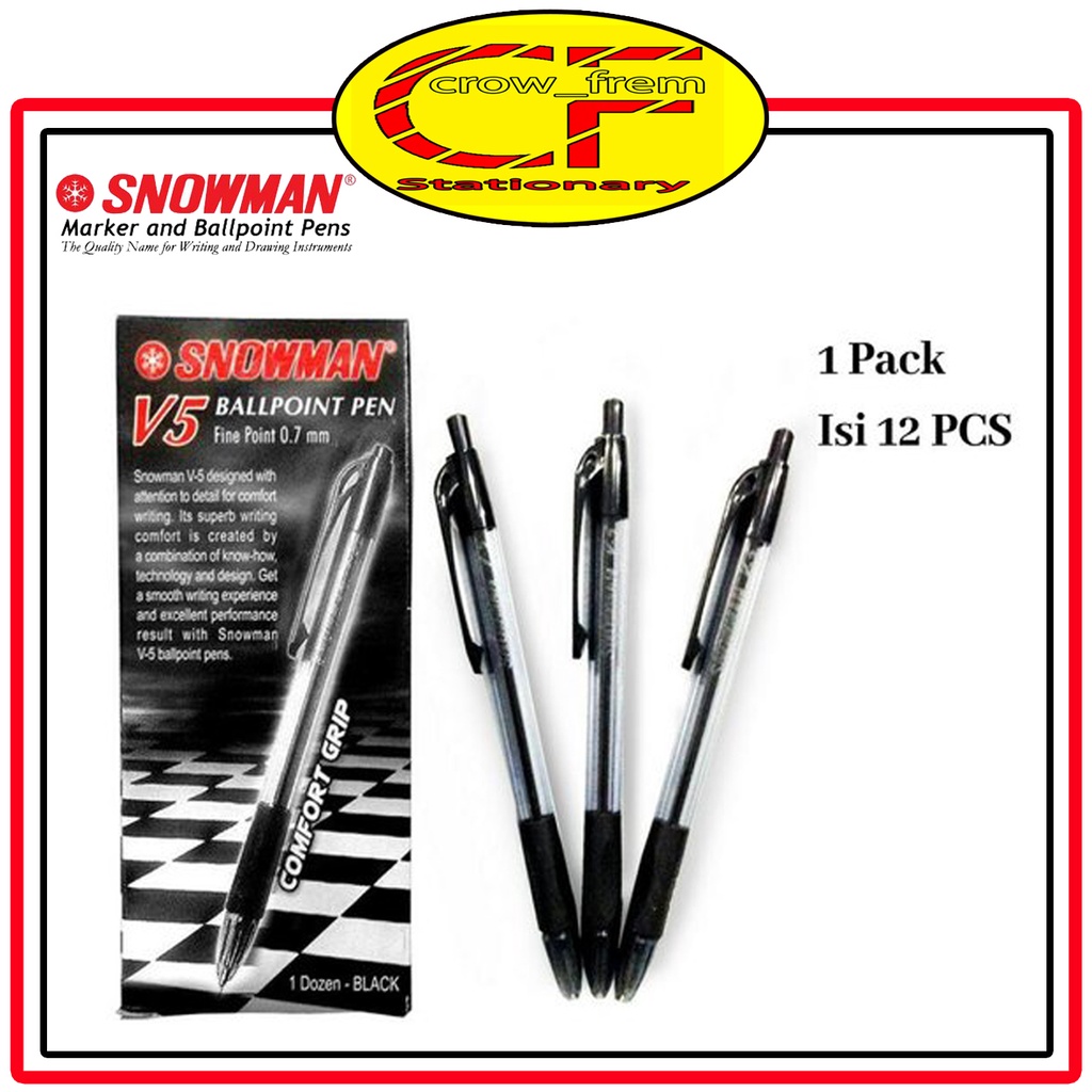 

Pulpen SNOWMAN V5 HITAM 1pack