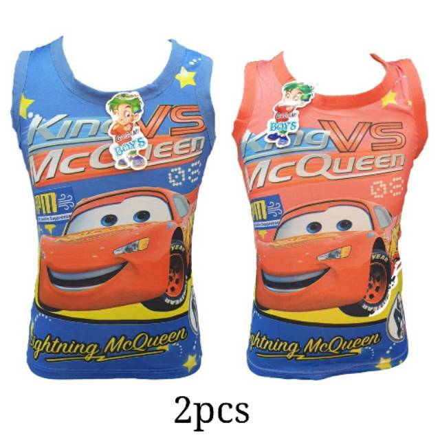 2pcs Kaos Singlet Anak Cowok Motif karakter 3D Tanktop Tali Lebar Anak Cowok Karakter Size M L XL