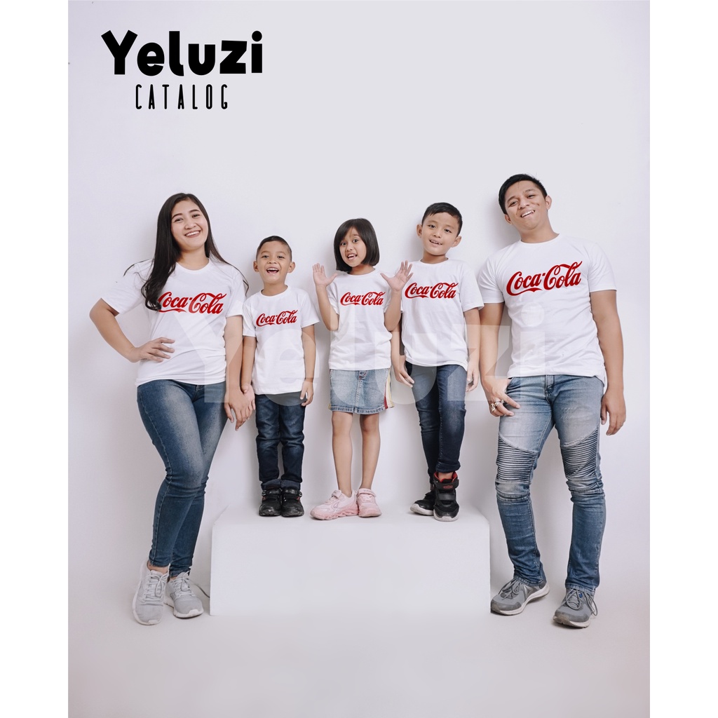 Baju Couple Kaos Keluarga Sarimbit Oblong Merah Putih Katun Combed 24s - YELUZI