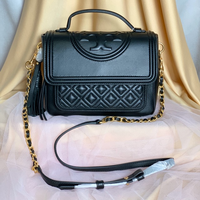 Tory Burch Fleming Satchel Black ORIGINAL