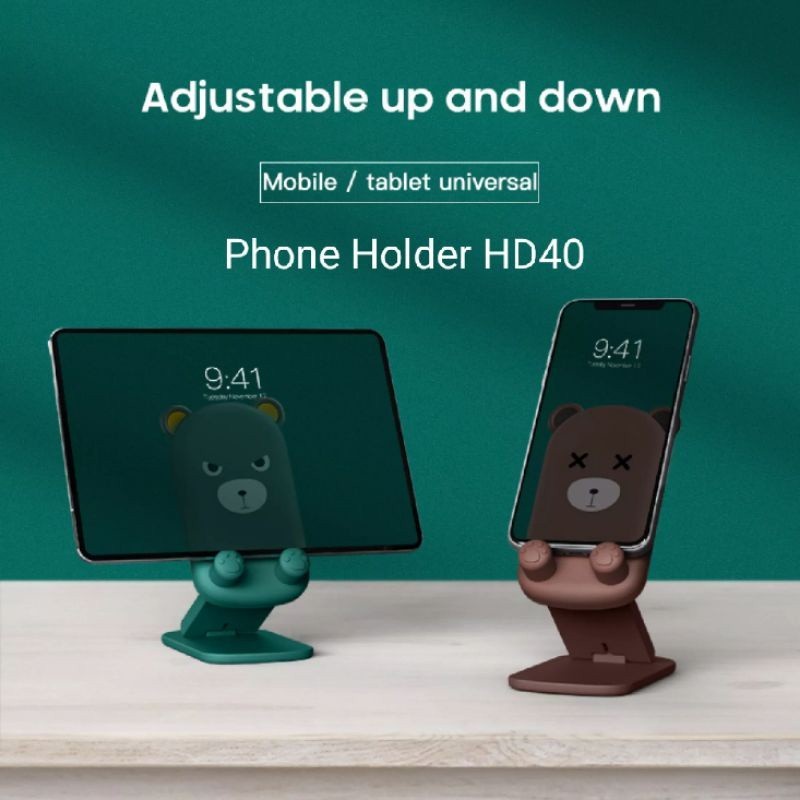 Stand Phone Holder HD 40 Holder Meja Universal buat Hp Tablet Lucu Stand Phone