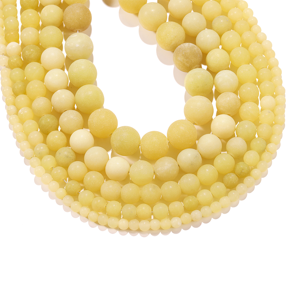1Strand/lot 4/6/8/10/12mm Natural Yellow Chalcedony Stone Beads Round Loose Ball Beads For Jewelry Making DIY Bracelet Necklace