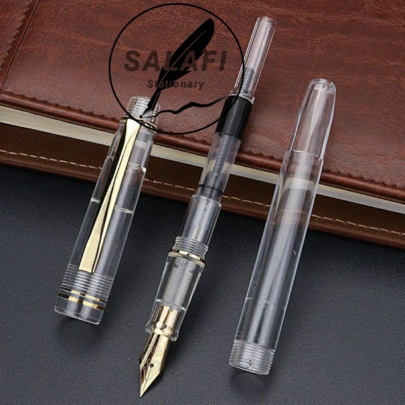 

Pulpen Kalam pena fountain pen nib 0,3 Mm transparan ujung kuningan