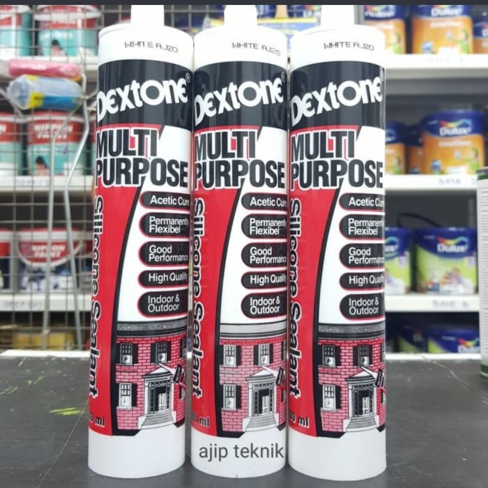 Lem Dextone 300 Ml Sealant Silicone Silicon Kaca Keramik Besi Karet - Black