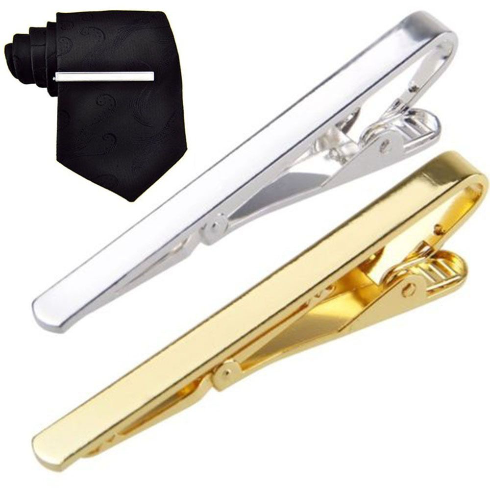 MXBEAUTY Fashion Metal Tie Clip Pin New Arrival Suit Clip Necktie Clasp Trendy Stainless Steel Silver Gold Toned Practical Hot Sale Simple for Men Gift/Multicolor