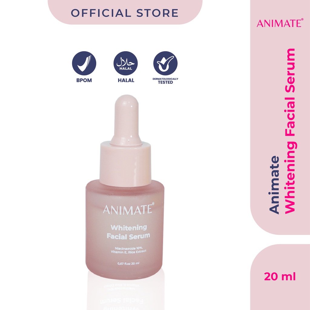 Animate Whitening Facial Serum Original / Serum Wajah / Serum Pemutih Wajah - 20 ml