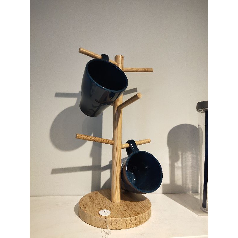 Tempat Gantungan Pajangan Mug Gelas Aksesoris Bambu Kayu