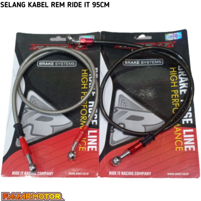 RIDE IT KABEL SELANG REM 95 CM DEPAN MOTOR MATIC  CB150R MP TIGER GL VIXION R15 NINJA BEAT  VARIO MIO  SUPRA JUPITER SATRIA FU