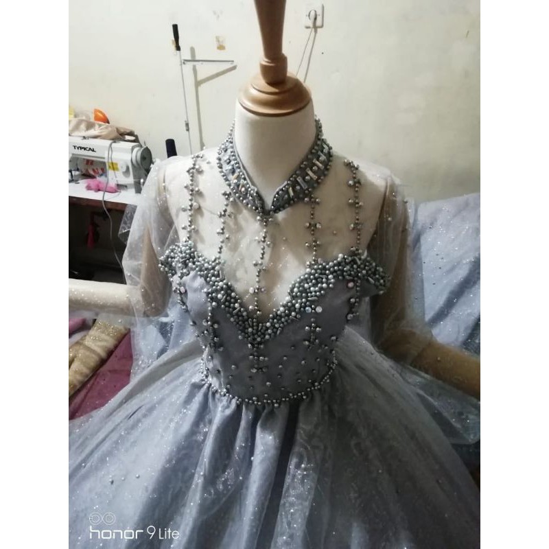 Gaun pengantin akad kebaya langsung konveksi BARBIE PETTICOAT PETIKUT WEDDING GOWN DRESS PARTY MURAH