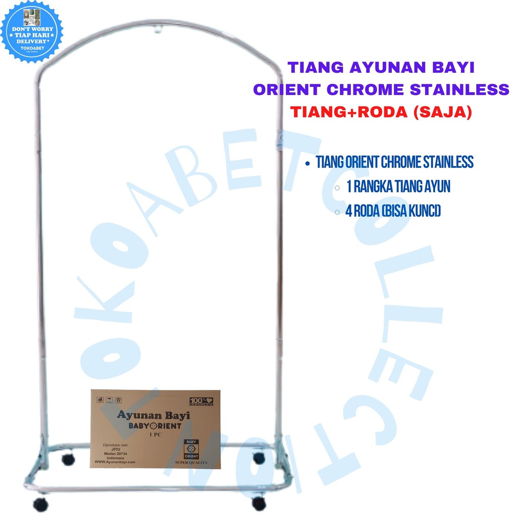 Ayunan Bayi PAKET Elektrik Lengkap Tiang ORIENT Chrome Stainless MESIN AYUN Elektrik Otomatis GT BABY UBABY WJ BABY SANXIXING Kain Kelambu Alas kasur KARAKTER TOKOABET