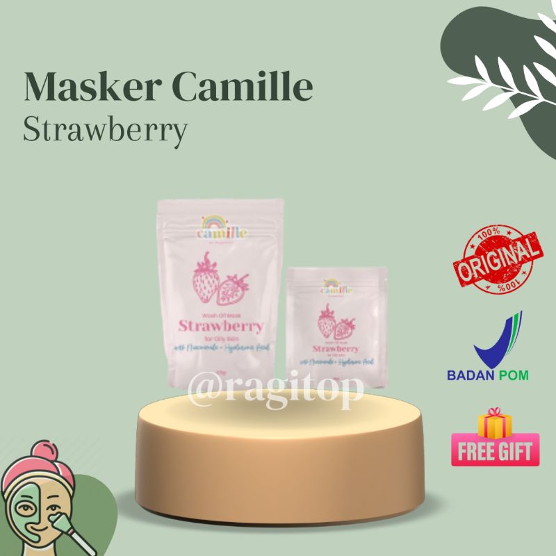 [READY+FREE GIFT] CAMILLE BEAUTY MASKER STRAWBERRY 25gr & 65gr BPOM