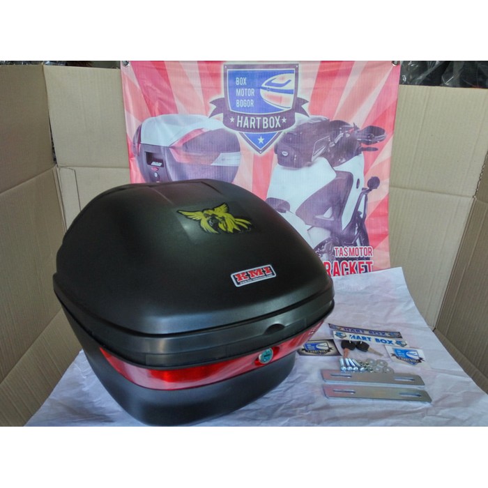 BOX MOTOR TOURING KMI 301 COCOK UNTUK MATIC DAN BEBEK / TopBox KMI301 HItam