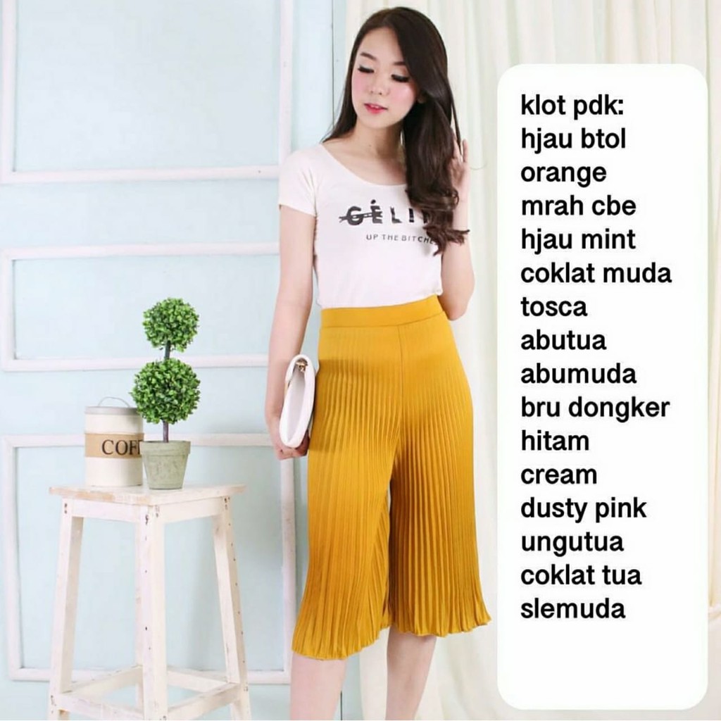 Celana Plisket Pendek / Kulot Prisket 3/4 Payung / Pleates Pants