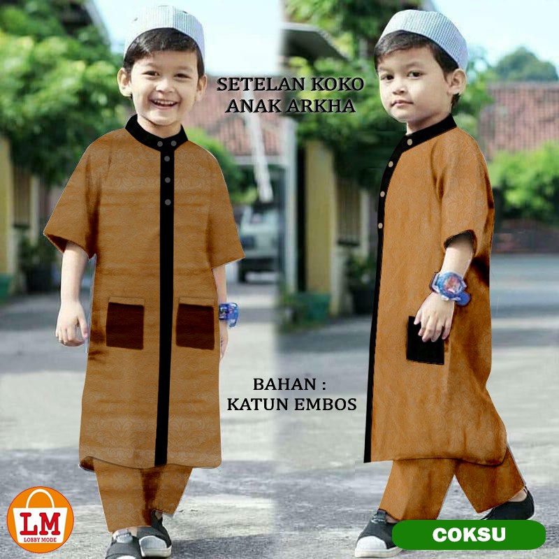 TERMURAH TERLARIS Setelan Pakaian Baju Koko Anak Terbaru 2021 KOKO ANAK ARKHA LMS 22143 - 22149