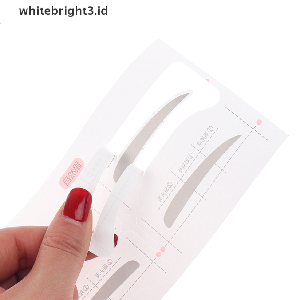 (whitebright3.id) 24 Pasang / Set Stiker Cetakan / Stensil Alis Adjustable Untuk Makeup / Kosmetik Wanita