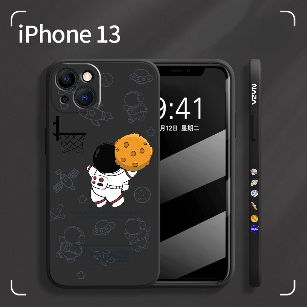 Hand strap + silicone astronaut case iphone 11 pro max 12/13 pro max Xs max XR 7plus/8plus 7/8/se2020 Square all-inclusive shockproof soft case