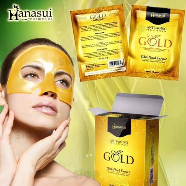 HANASUI ANTI AGING PEEL OFF MASK GOLD - MASKER NATURGO GOLD Per Sachet