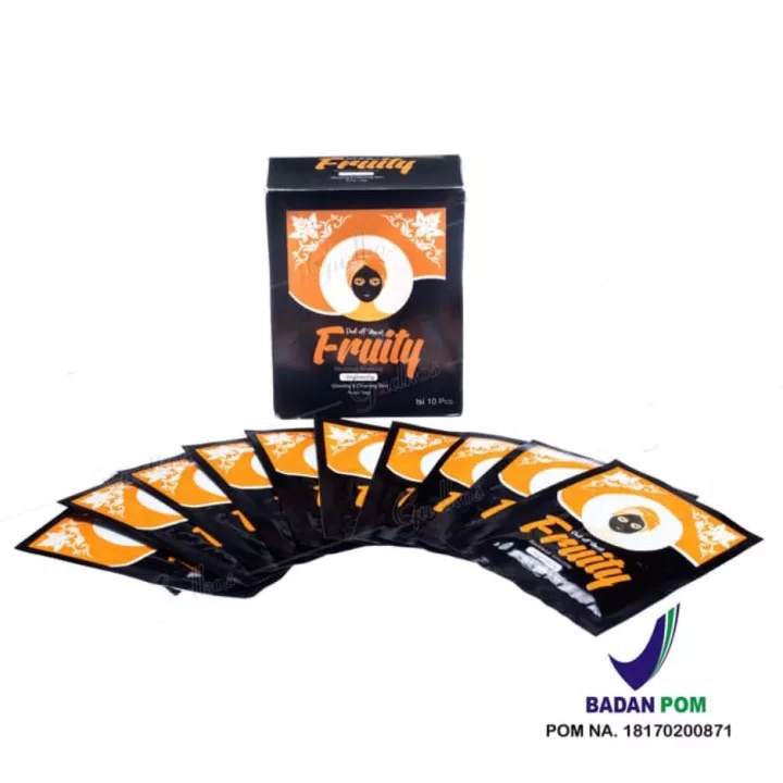 [ 1 Box 10 PCS ] BPOM Masker Wajah Fruity Naturgo / Masker Lumpur Blackmask Ampuh Mengangkat Komedo + FREE KUAS