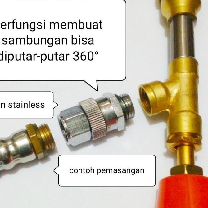 TERLARIS sambungan flexible selang steam stim cuci motor mobil 8.5mm nepel drat ulir 1/4 sanchin kna