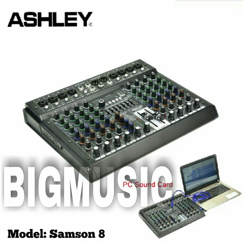 Mixer Ashley Samson 8 Original 8 Channel Bluetooth - Soundcard