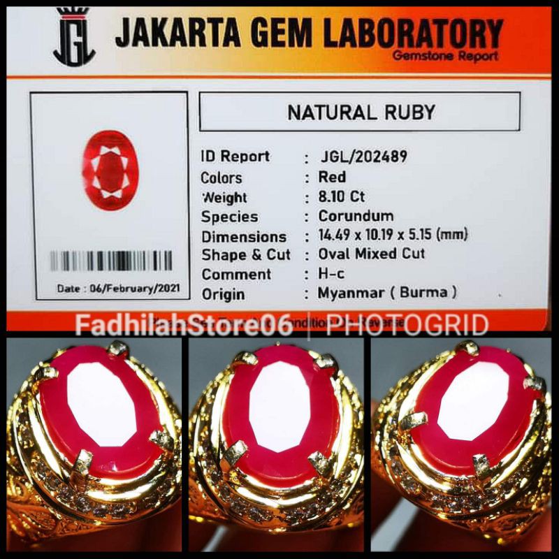 SIAP PAKAI RED RUBY CUTTING BURMA TOP COLOR + MEMO LAB