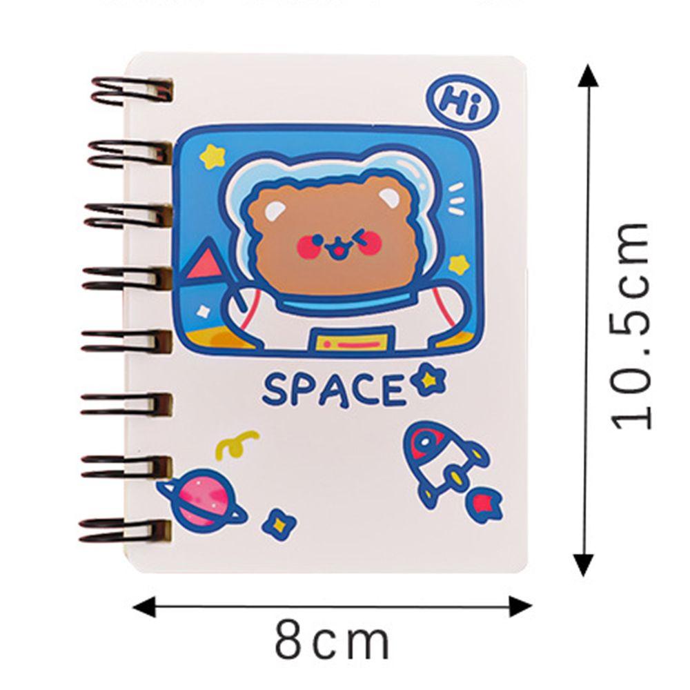 Lanfy Astronot A7 Notebook Portable Kawaii Sekolah Kantor Supply Mini Pocket Book Stationery Diary Buku Kartun Coil Notebook