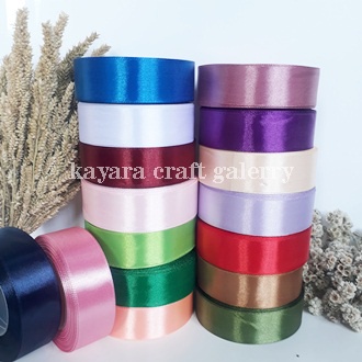 [Per Rol] Pita Satin Polos 2,5cm/Satin Ribbon/Pita Kado Buket Bunga Hampers/Pita Krajinan Dan Dekorasi