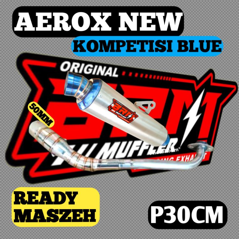 Knalpot AEROX NEW BRM KOMPETISI BLUE ORIGINAL PRODUK BRM