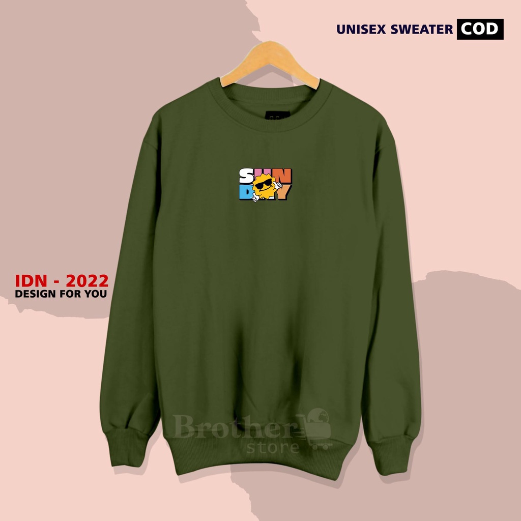 Brother Store - Sweater crewneck pria wanita - Monday