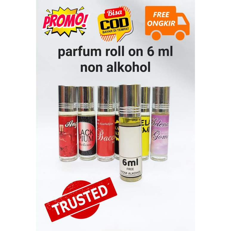 (6 ML) PARFUM BIBIT ROLL ON NON ALKOHOL MODEL ALREHAB 6 ML. KUALITAS TERBAIK HARGA TERMURAH. AROMA BANYAK PILIHAN.