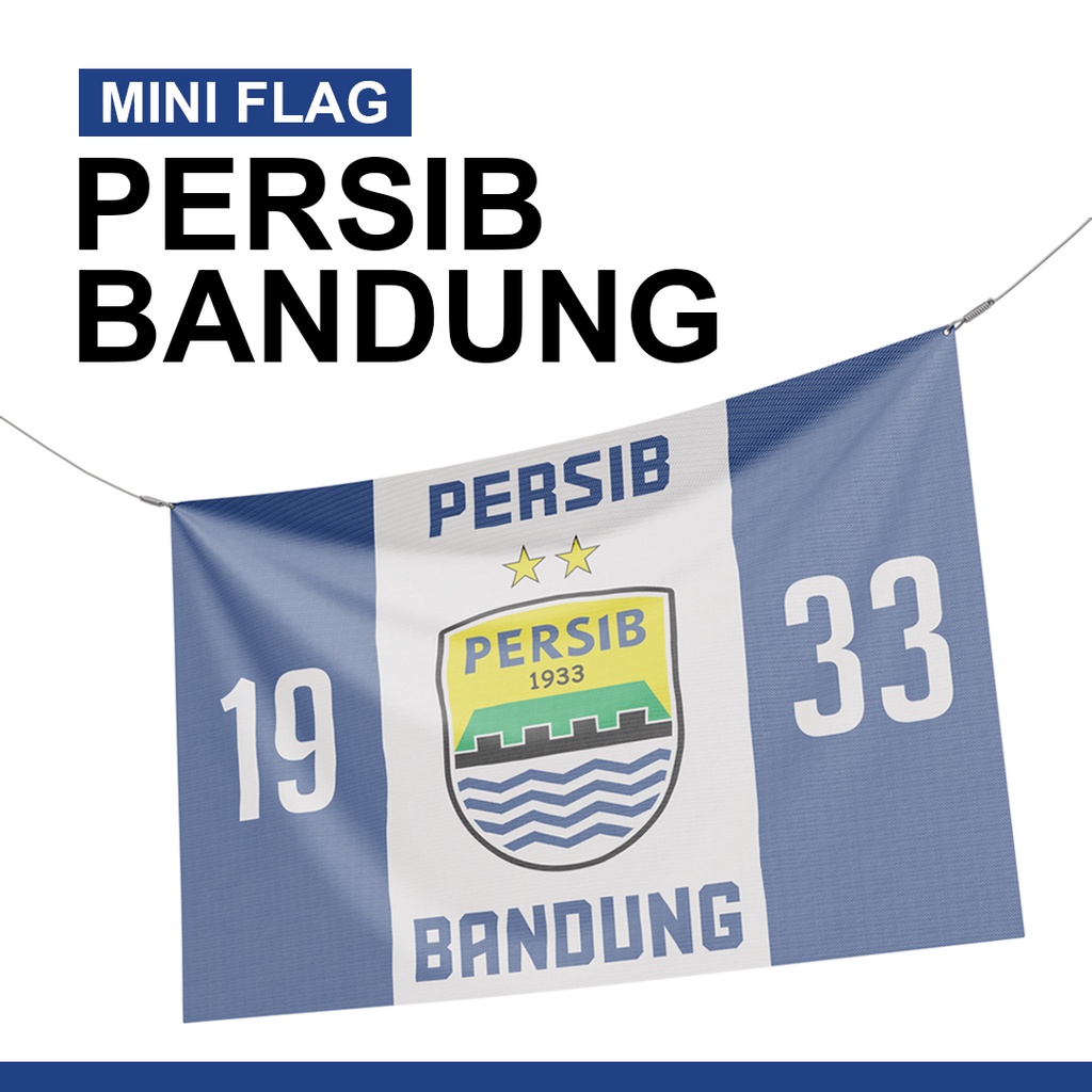 MINI FLAG BENDERA PERSIB BANDUNG 1933 FREE CUTOM TEXT MURAH