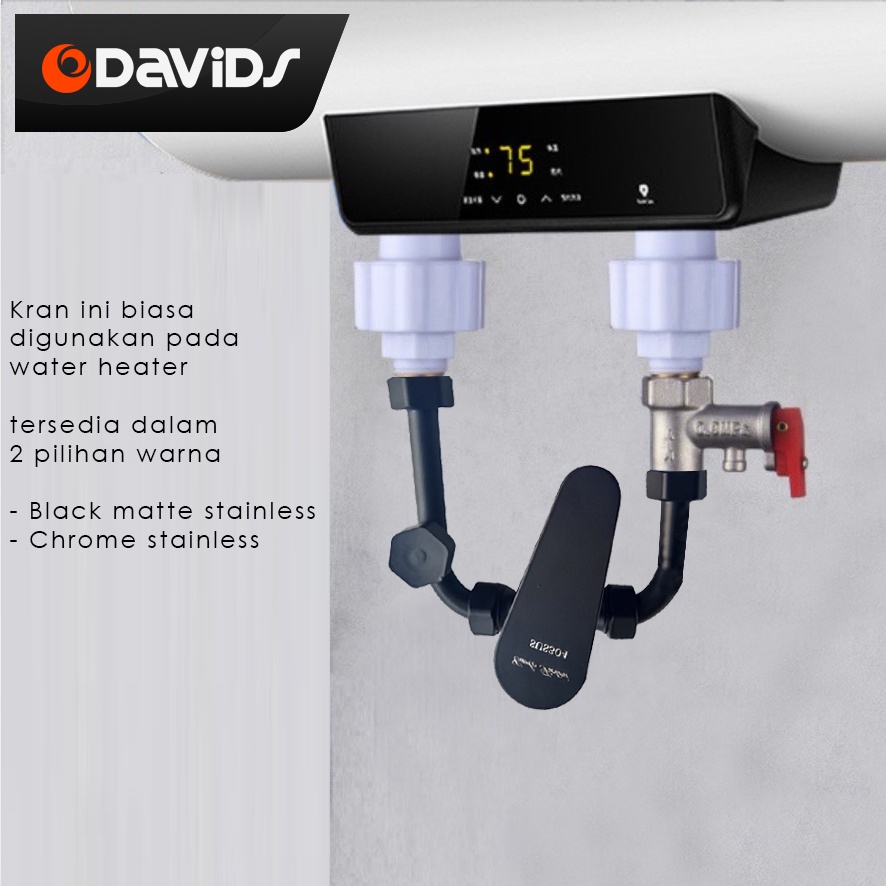 Kran Water Heater Keran Air Panas Dingin Mini Mixer Heather Shower BLK