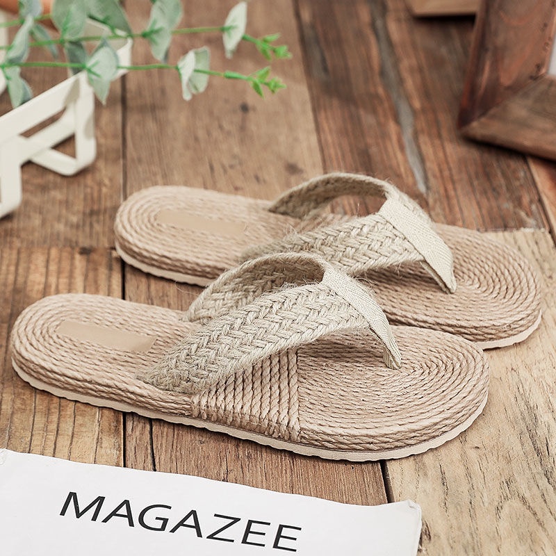 BOSJKT1454 Sandal Jepit Wanita Linen Karet Fashion