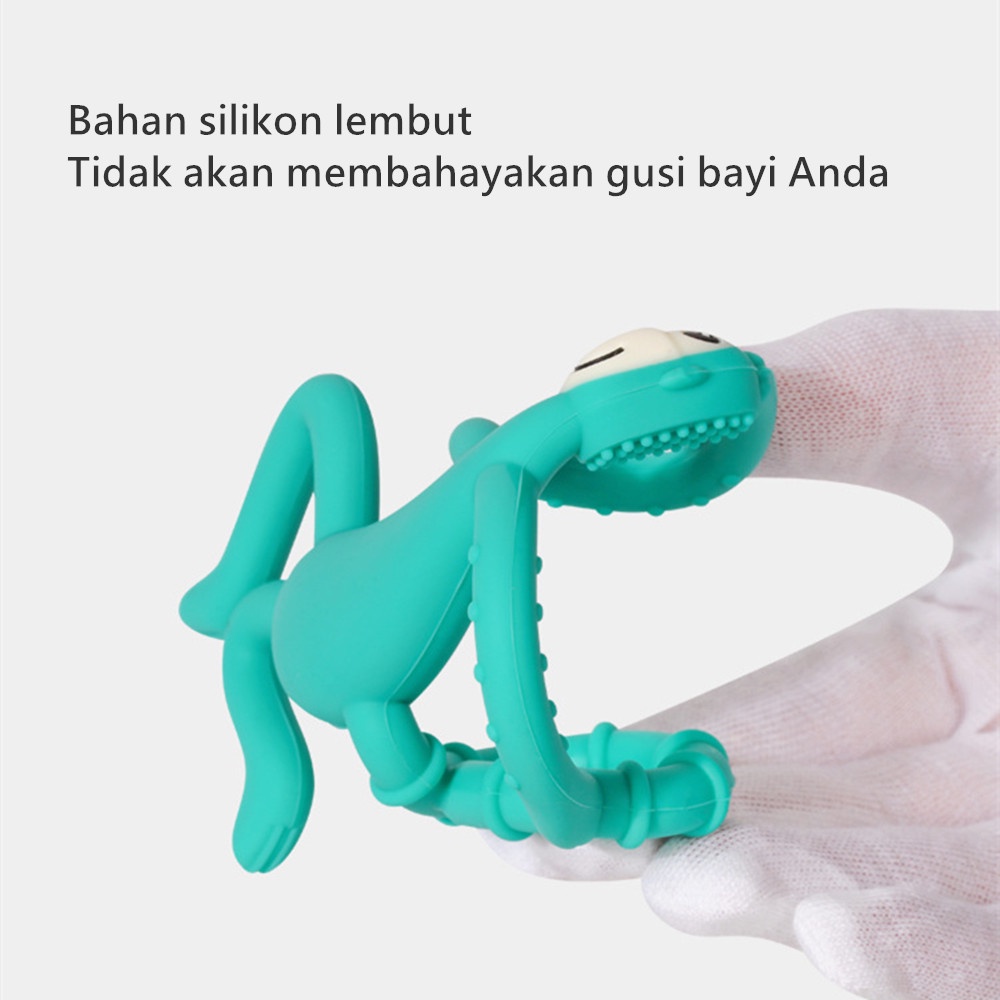 Aikoky Teether bayi/mainan gigitan bayi bahan silikon bentuk monyet menari