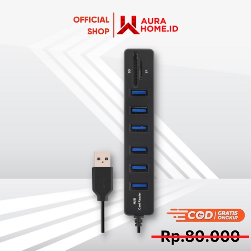 USB Hub 6 Port Combo Card Reader SD/TF Card 2 in 1 High Speed / Hub Converter Splitter USB Micro Sd 