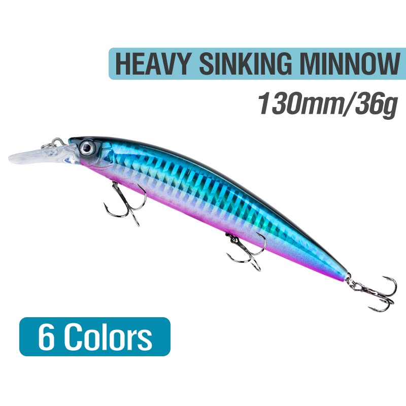 Umpan Pancing Bentuk Ikan Kecil Mata 3D 6 Warna Ukuran 13cm / 36g