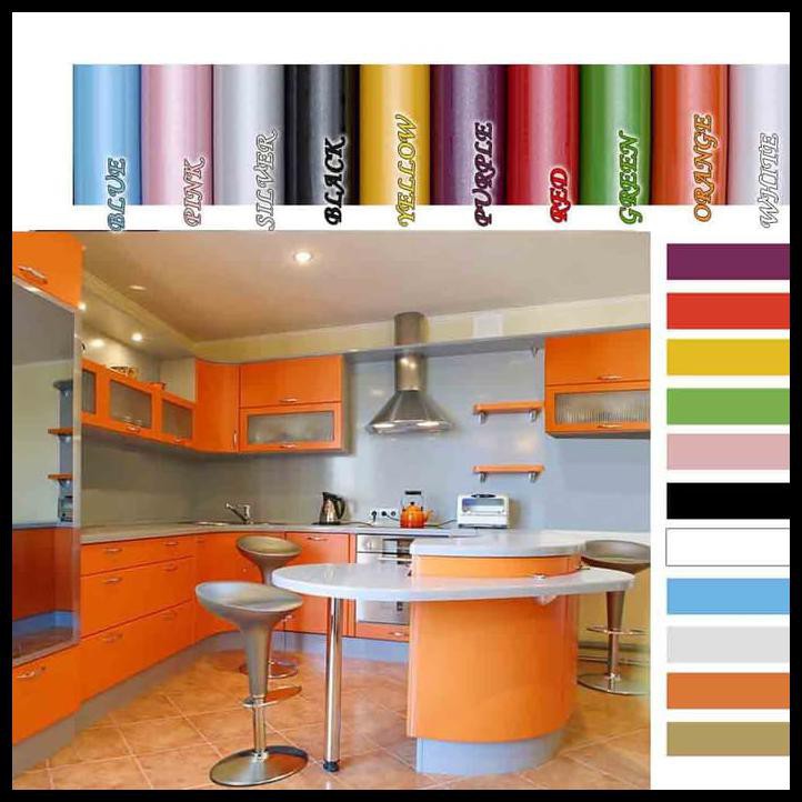 Wallpaper stiker Dapur Glossy 61Cm X 5M stiker wallstiker Kitchen Set anti panas anti air