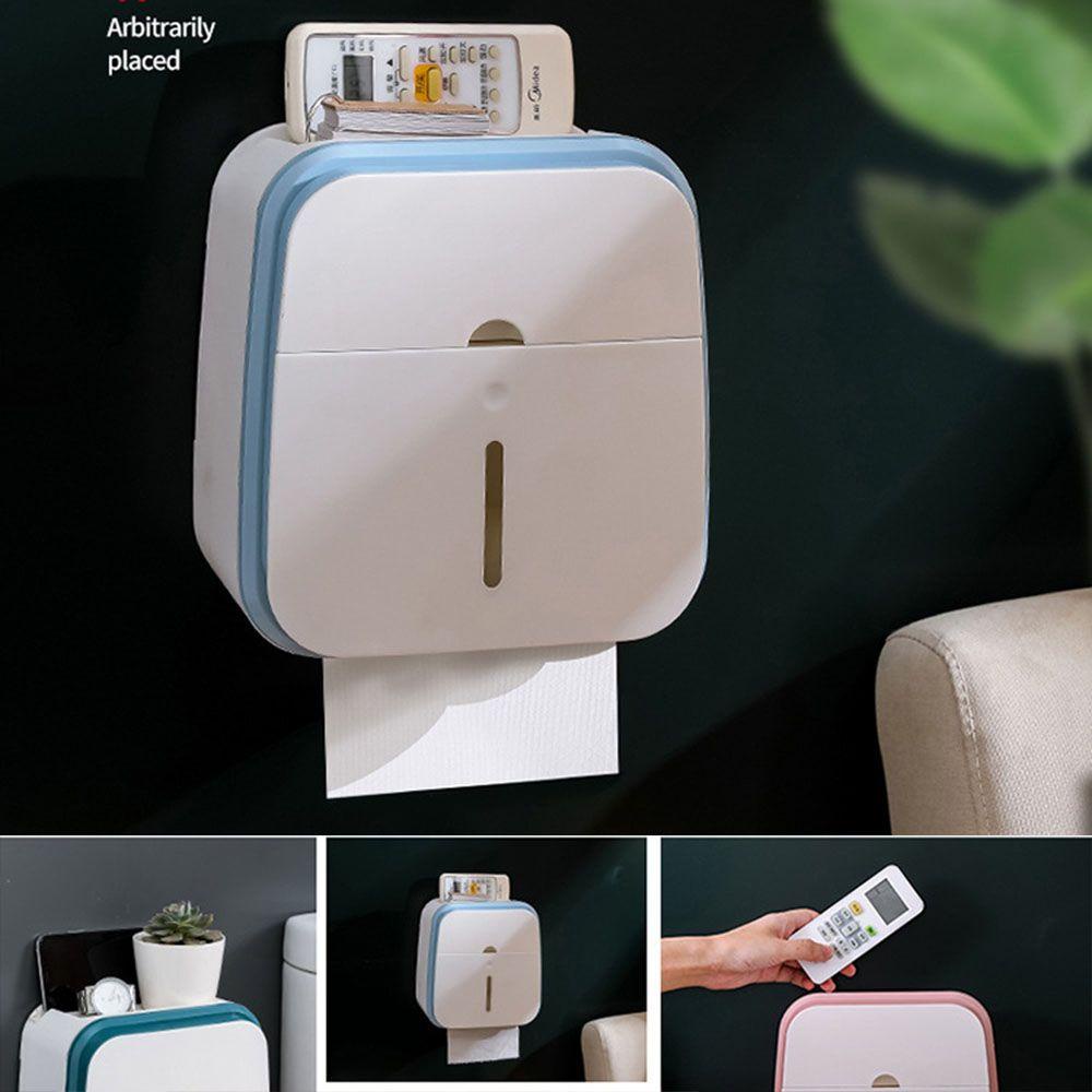 Solighter Toilet Paper Holder Peralatan Penyimpanan Dipasang Dinding Rumah Tangga Kreatif