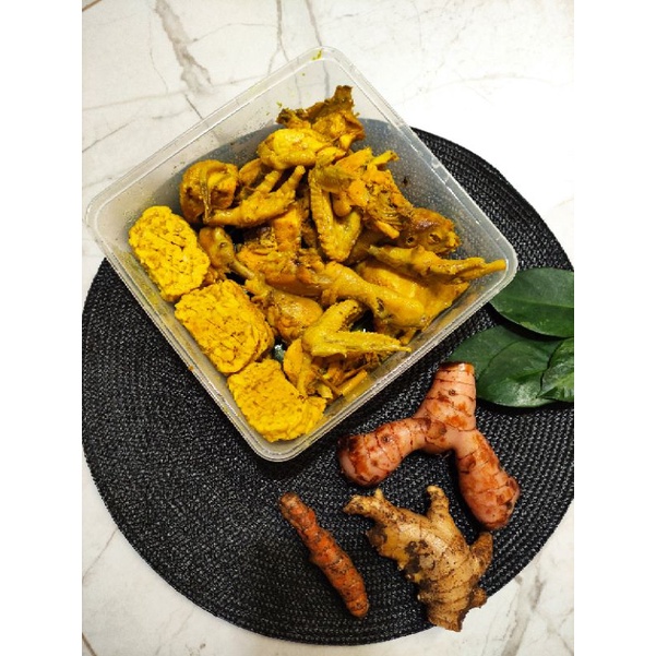 

ayam ungkep 1 ekor bonus tempe ungkep siap goreng