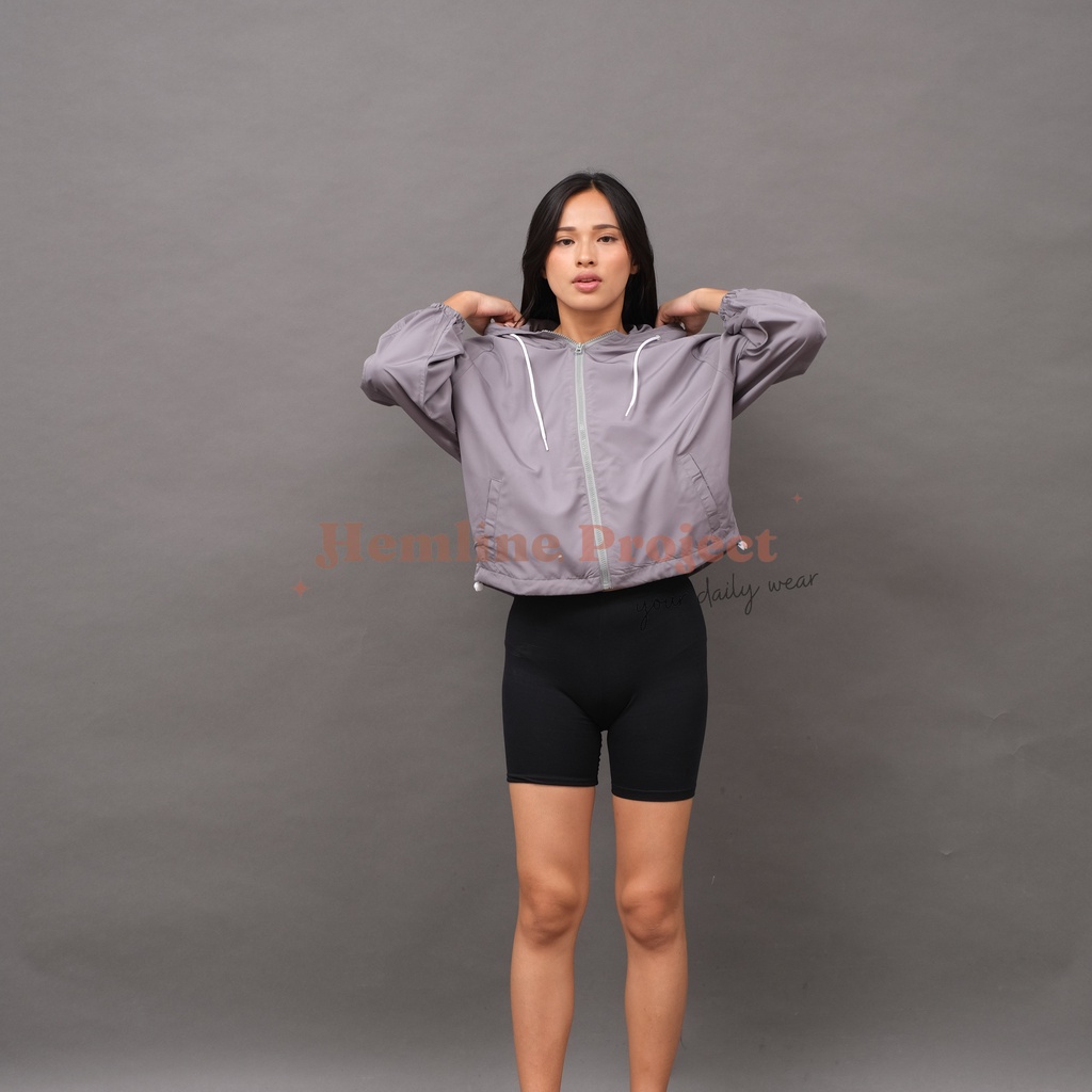 Ganis Oversized Jaket Grey - Jaket Parasut Hoodie