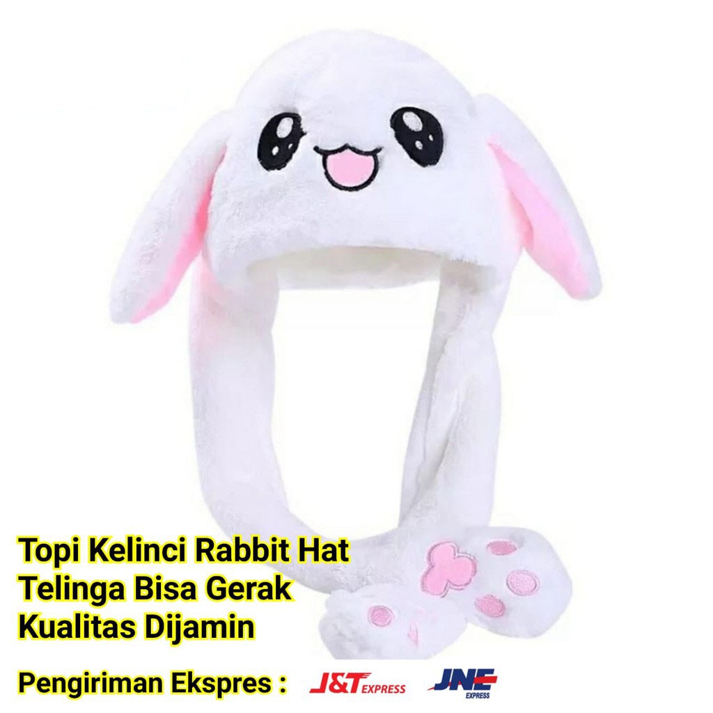 Topi Telinga Bergerak Kuping Bisa Gerak Kelinci Model Bunny Hat