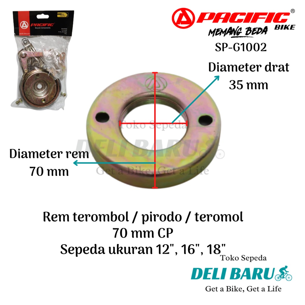 Rem pirodo tromol teromol trombol terombol sepeda anak 12, 16, 18